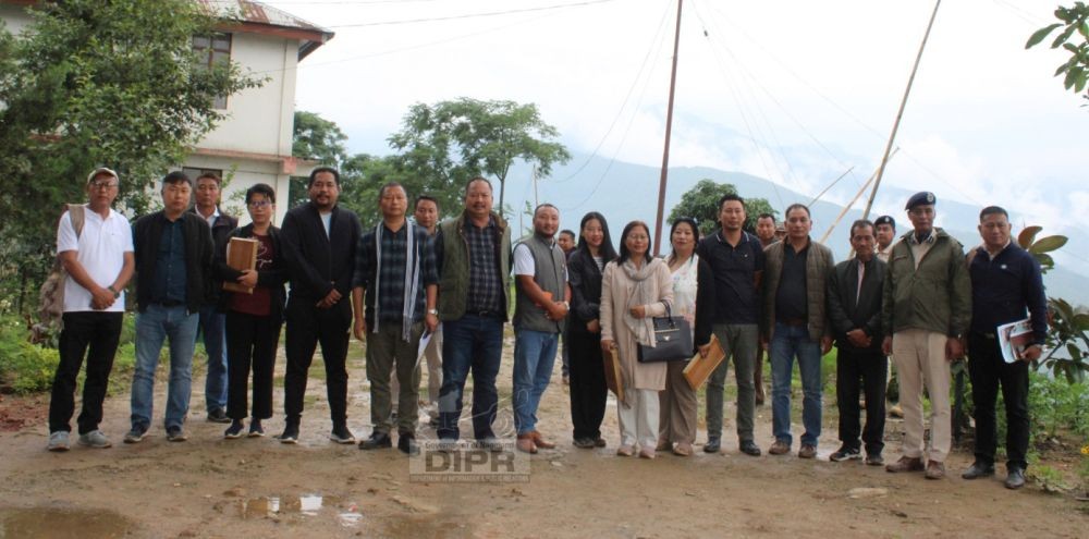 School Education and SCERT Advisor, Dr. Kekhrielhoulie Yhome and other officials during the visit to Noklak on June 20. (DIPR Photo)